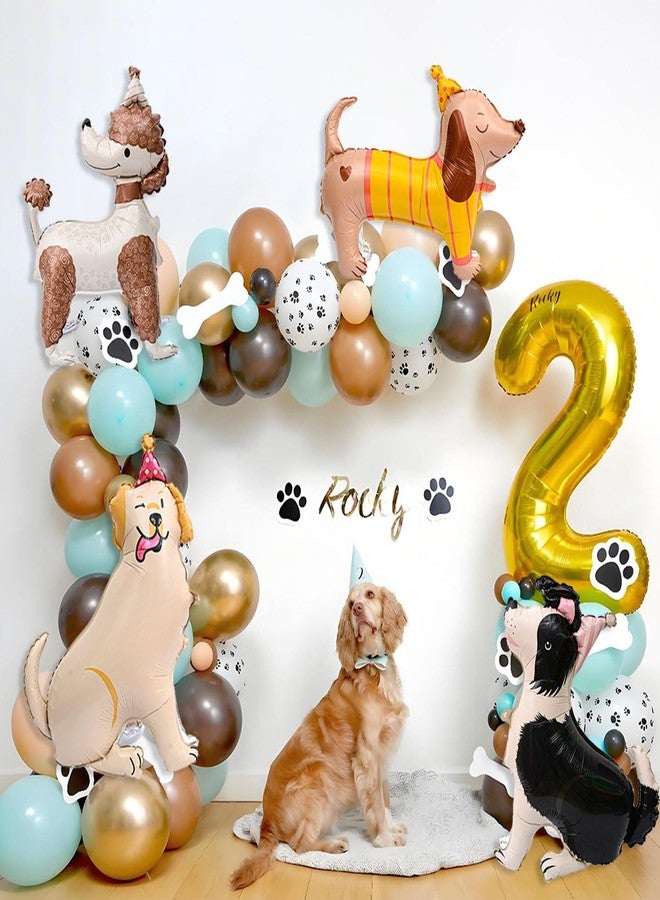 Tagberoy 4 PCS 3D Dog Balloons Cute Puppy Balloons for Dog Themed Birthday Party Decorations Dogs Birthday Party Supplies - Image 3